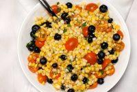 Summer Corn Salad with Tomatoes and Blueberries for Fresh Entertaining