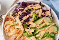 Crispy Bang Bang Chicken Rice Bowls: Spicy Creamy Dinner Idea