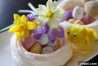 Easter Meringue Nests Recipe with Chocolate Eggs
