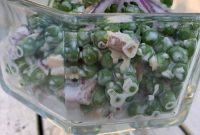 Creamy English Pea Salad with Bacon and Mint
