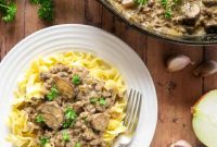 Creamy Ground Beef Stroganoff with Greek Yogurt