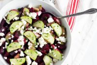 Roasted Beet and Cucumber Salad with Creamy Goat Cheese