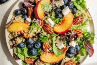 Summer Peach and Blueberry Salad with Honey-Lime Dressing