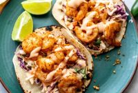 Crispy Baja Shrimp Tacos with Tangy Lime Slaw