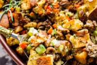 Sausage and Chestnut Ciabatta Stuffing Recipe for Holiday Tables