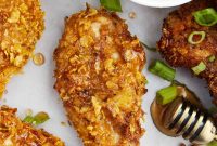 Crispy Cornflake Chicken with Spicy Honey Drizzle