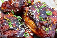 Sticky Asian-Style Grilled Chicken Thighs with Sweet Glaze