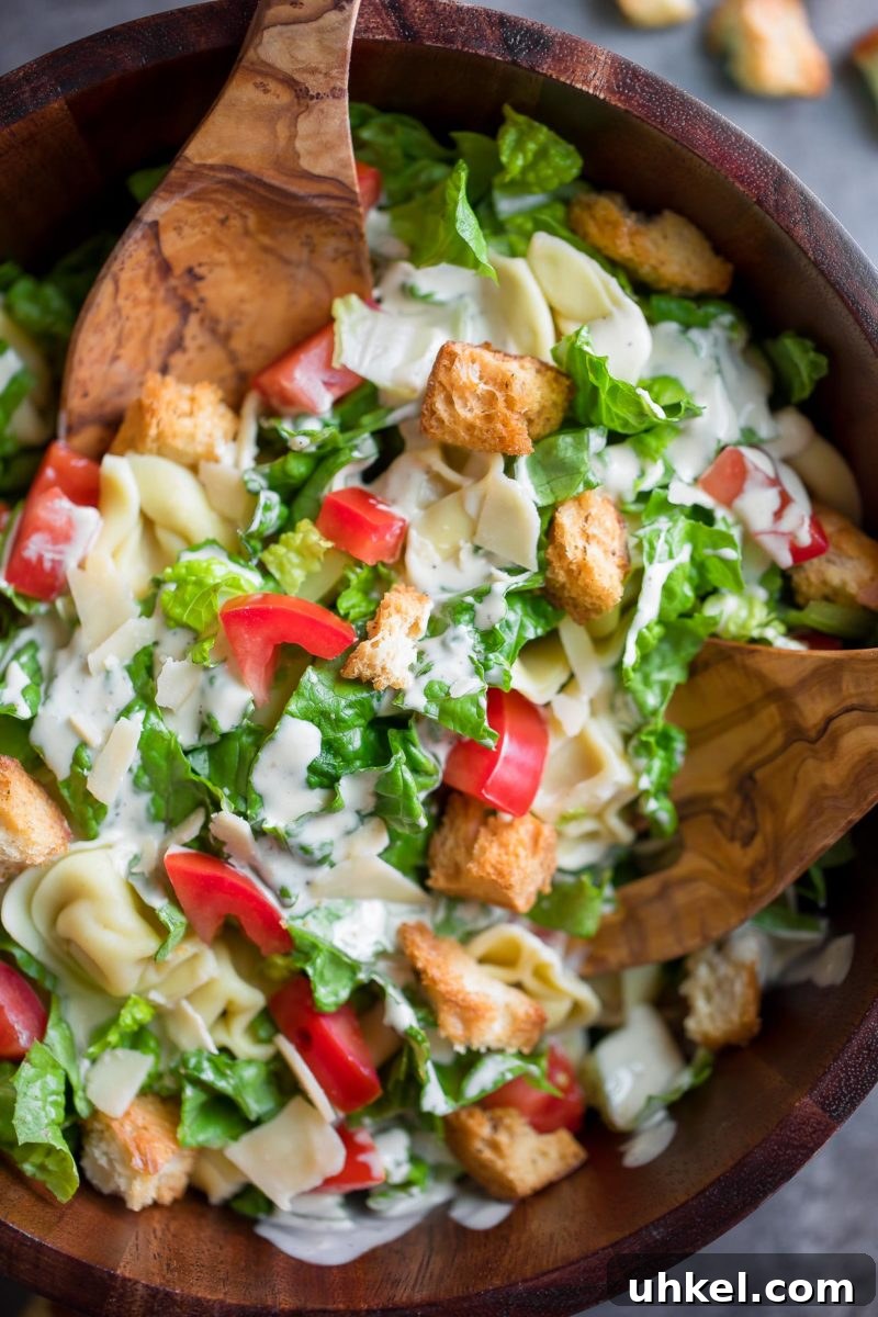 Creamy Tortellini Caesar Salad with Crispy Croutons 2 Tortellini Caesar Salad