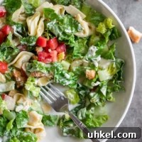 Creamy Tortellini Caesar Salad with Crispy Croutons 4 Tortellini Caesar Salad Recipe