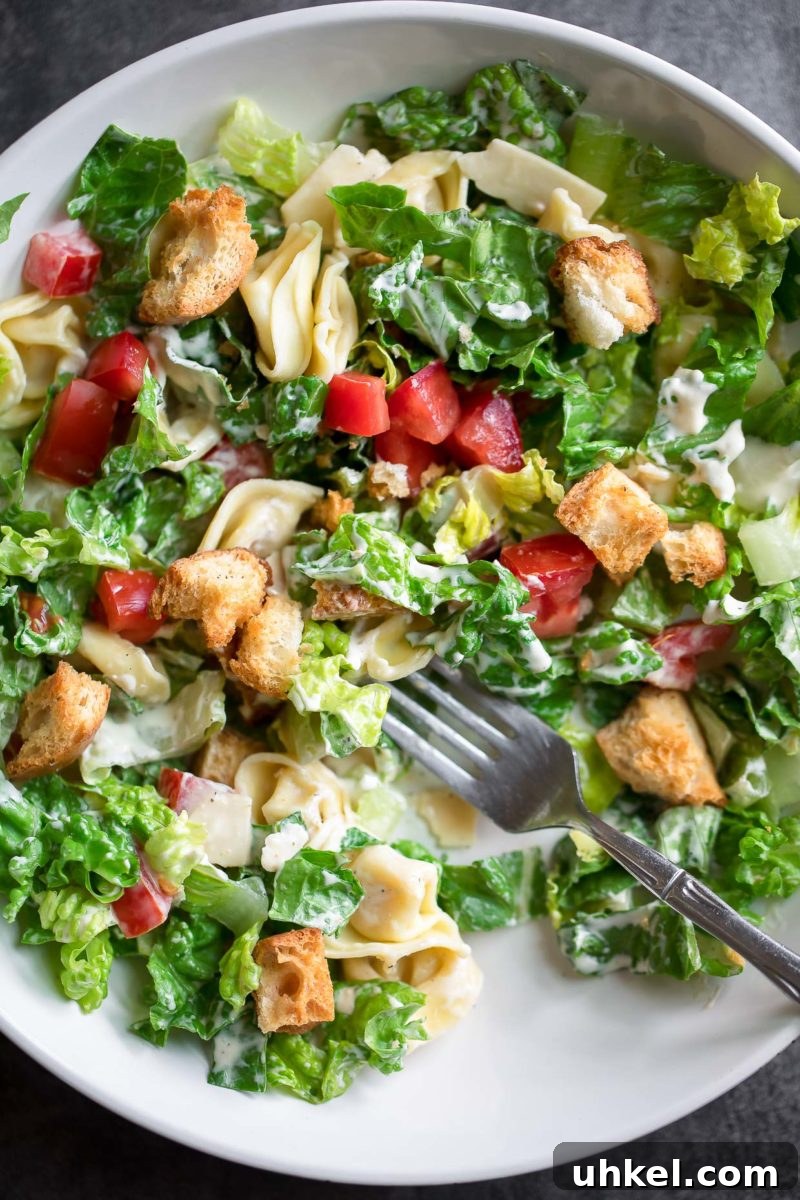 Creamy Tortellini Caesar Salad with Crispy Croutons 5 Tortellini Caesar Salad Bowl