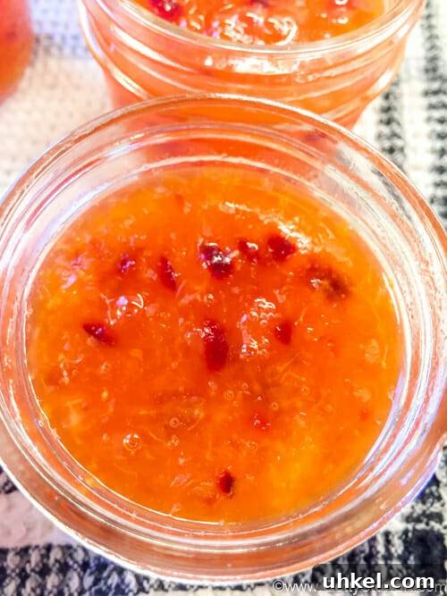 Cranberry Mandarin Jam: Festive Christmas Preserves Recipe 4 cranberry mandarin jam in jar