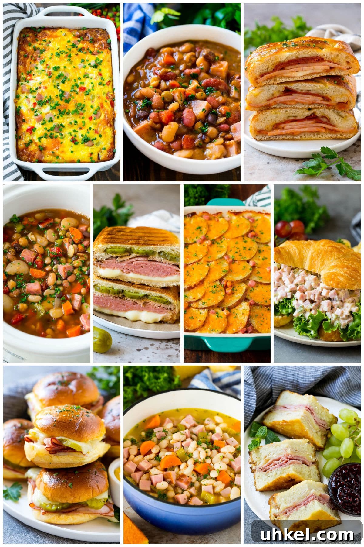 18 Creative Leftover Ham Recipes for Fresh Weeknight Meals 3 A collection of leftover ham recipes including sandwiches, soups and casseroles.