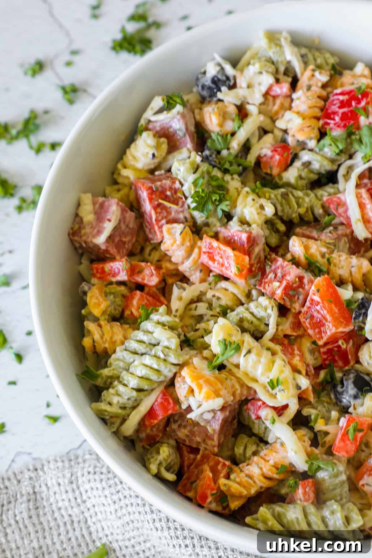 Creamy Italian Pasta Salad Recipe with Zesty Dressing and Veggies 2 img 113557 1