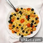 Summer Corn Salad with Tomatoes and Blueberries for Fresh Entertaining 4 Vegan Corn Salad