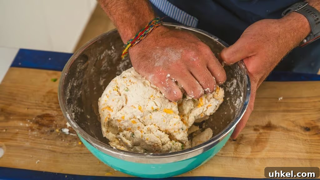 Homemade Jalapeno Cheddar Protein Bagel Recipe 5 hand kneading dough