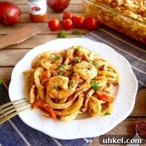 Cajun Shrimp and Spiralized Potato Casserole { Paleo, Whole30} | Perchance to Cook, www.perchancetocook.com