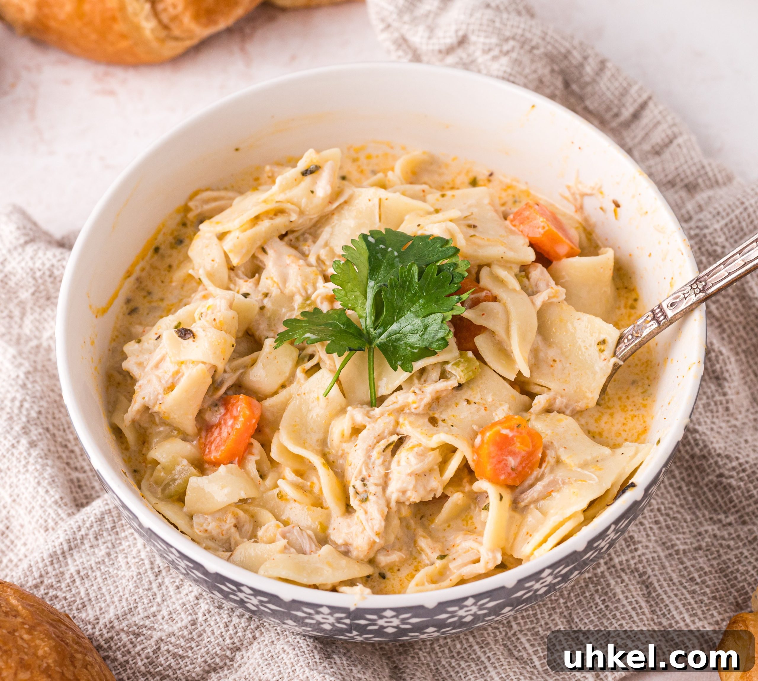 Creamy Homemade Chicken Noodle Soup Recipe for Comforting Meals 11 Adding broth