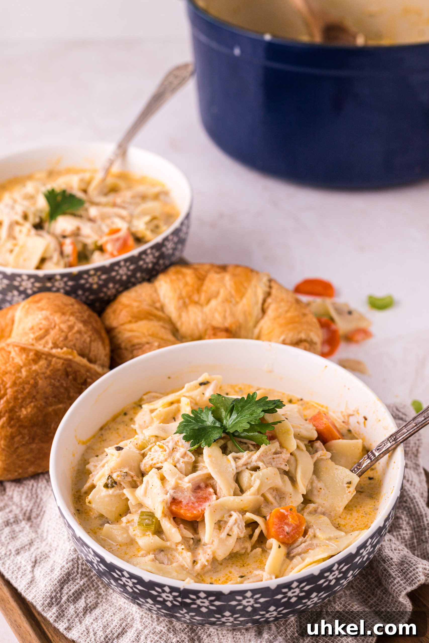 Creamy Homemade Chicken Noodle Soup Recipe for Comforting Meals 6 Creamy soup in pot