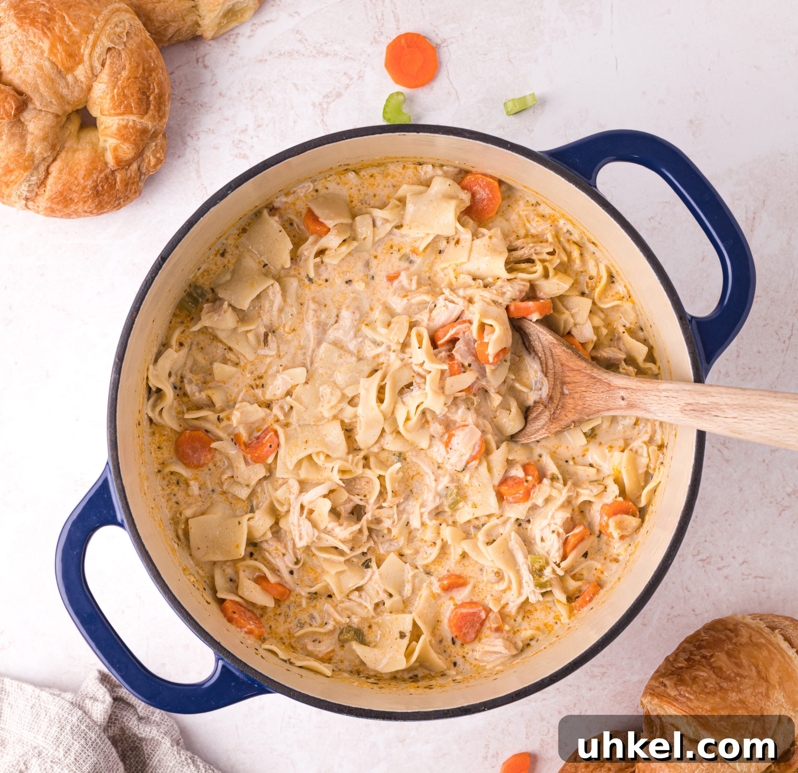 Creamy Homemade Chicken Noodle Soup Recipe for Comforting Meals 7 Shredded chicken