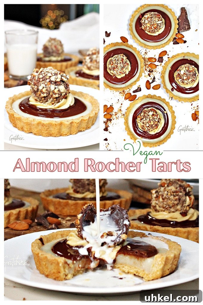 Almond Rocher Tart Recipe: Crispy Hazelnut Chocolate Tarts 2 almond rocher custard tarts