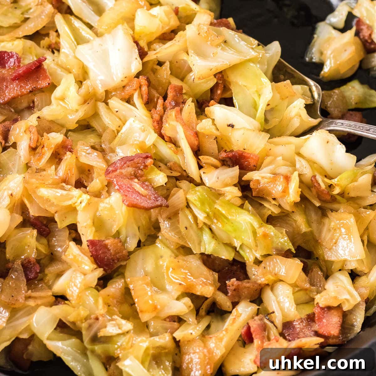 15 Perfect Side Dishes to Serve with Ham This Holiday 8 Close up of the finished cabbage side dish.