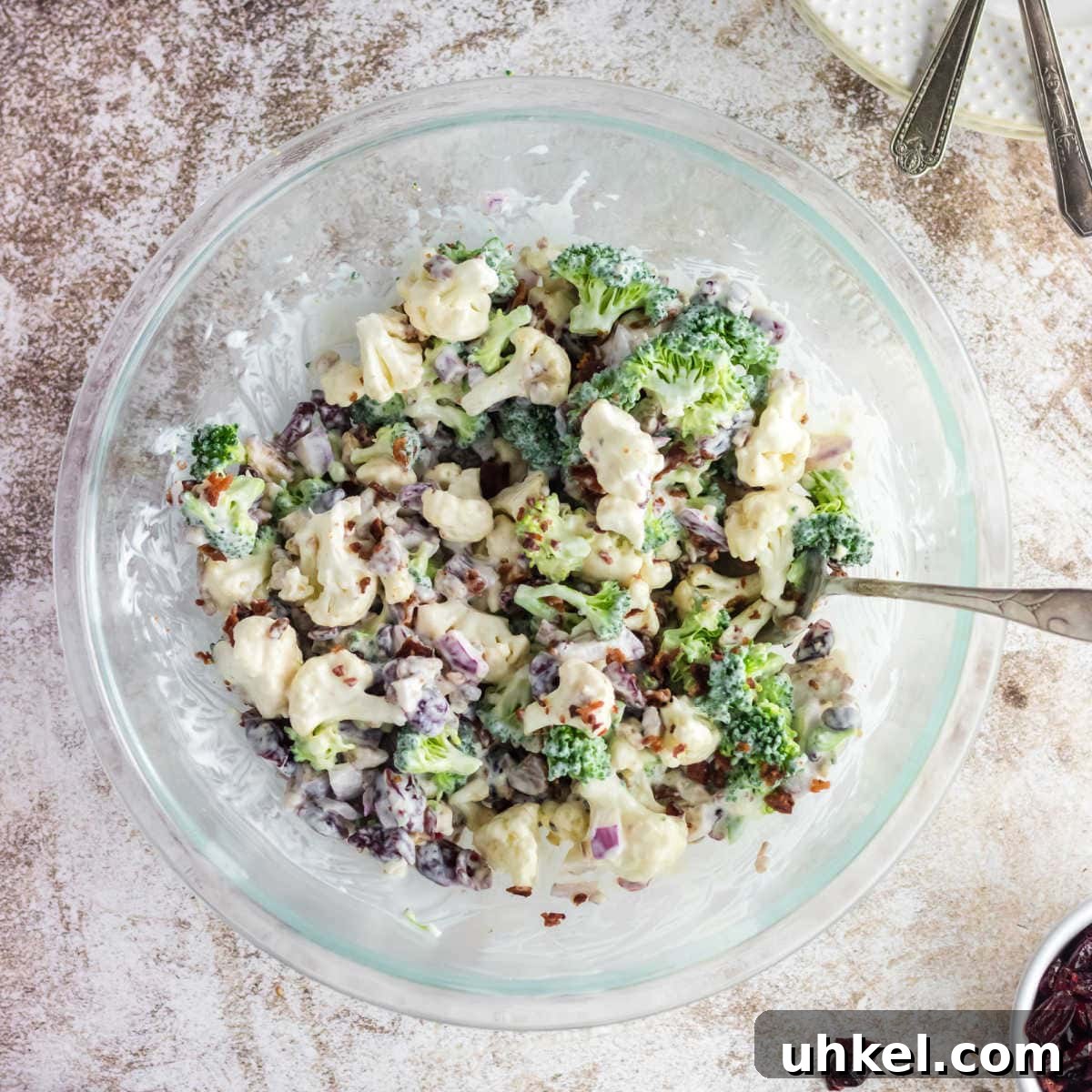 15 Perfect Side Dishes to Serve with Ham This Holiday 10 Overhead view of salad for feature image.