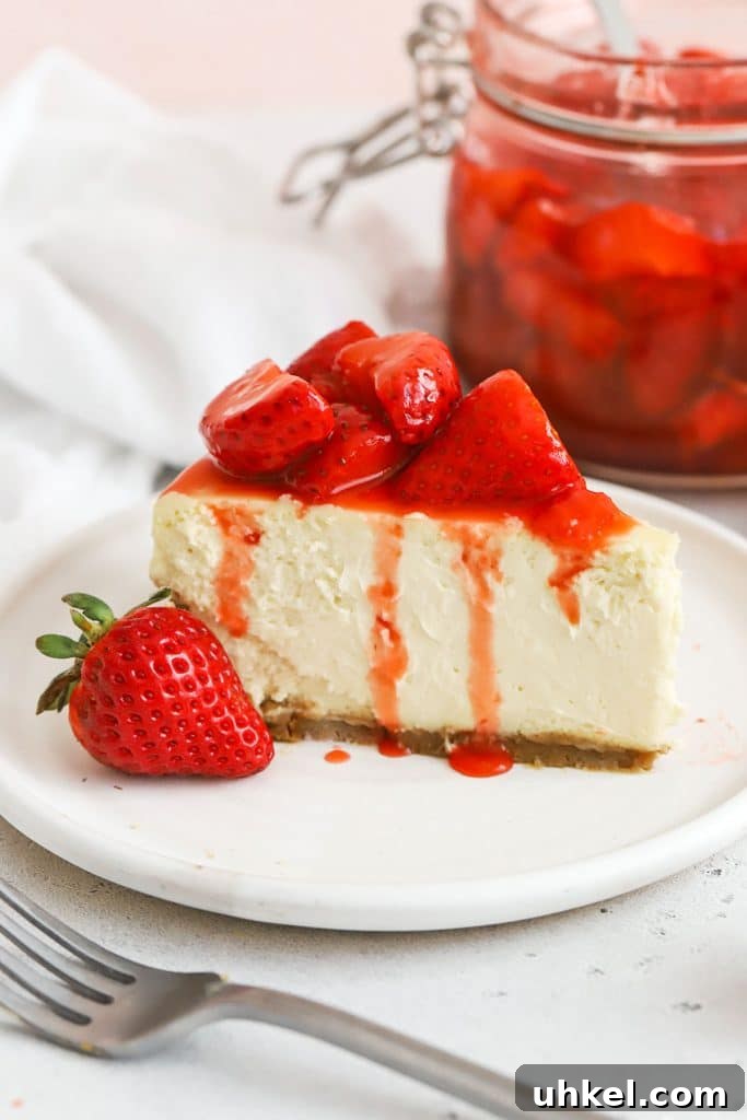 Gluten-Free Blueberry Cheesecake Recipe with Creamy Filling 11 gluten-free strawberry cheesecake with strawberry topping