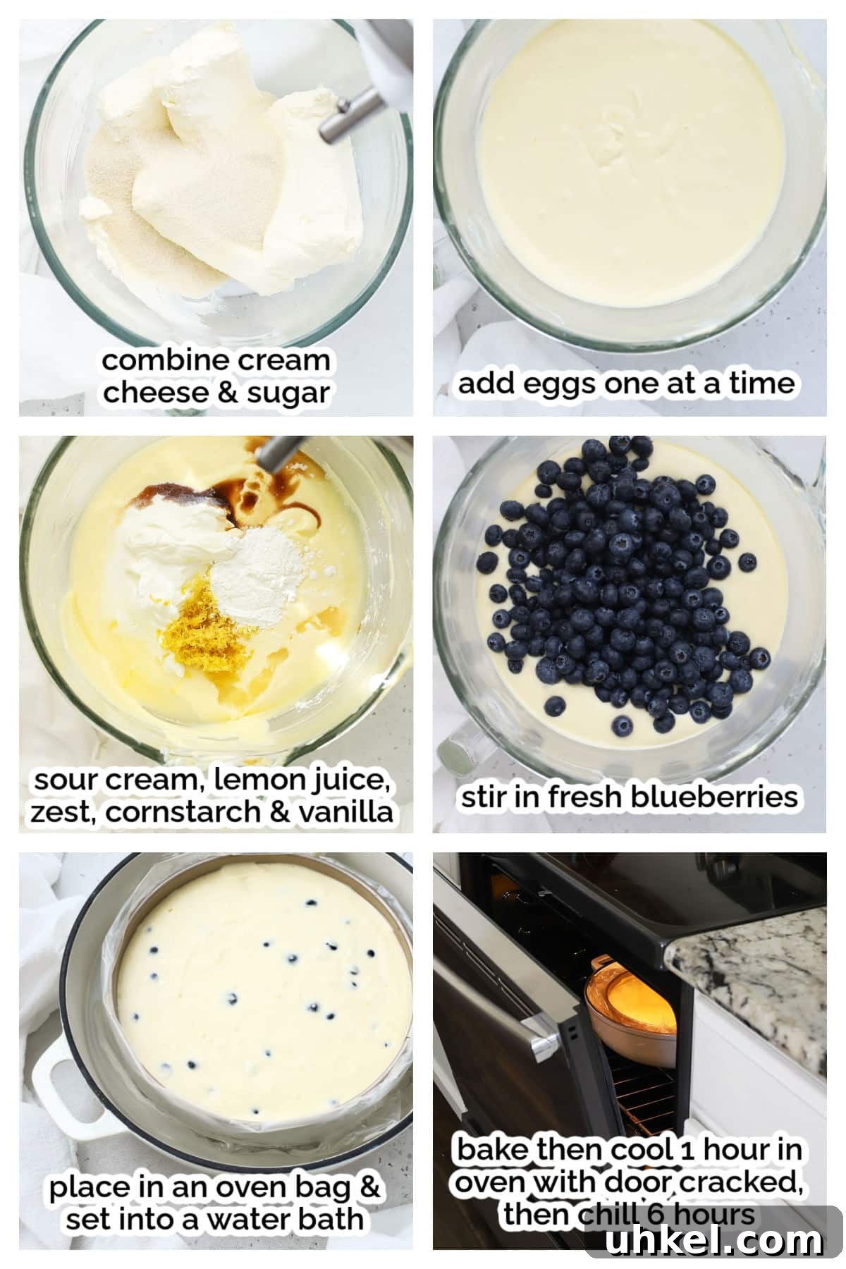 Gluten-Free Blueberry Cheesecake Recipe with Creamy Filling 5 making gluten-free blueberry cheesecake filling, step by step