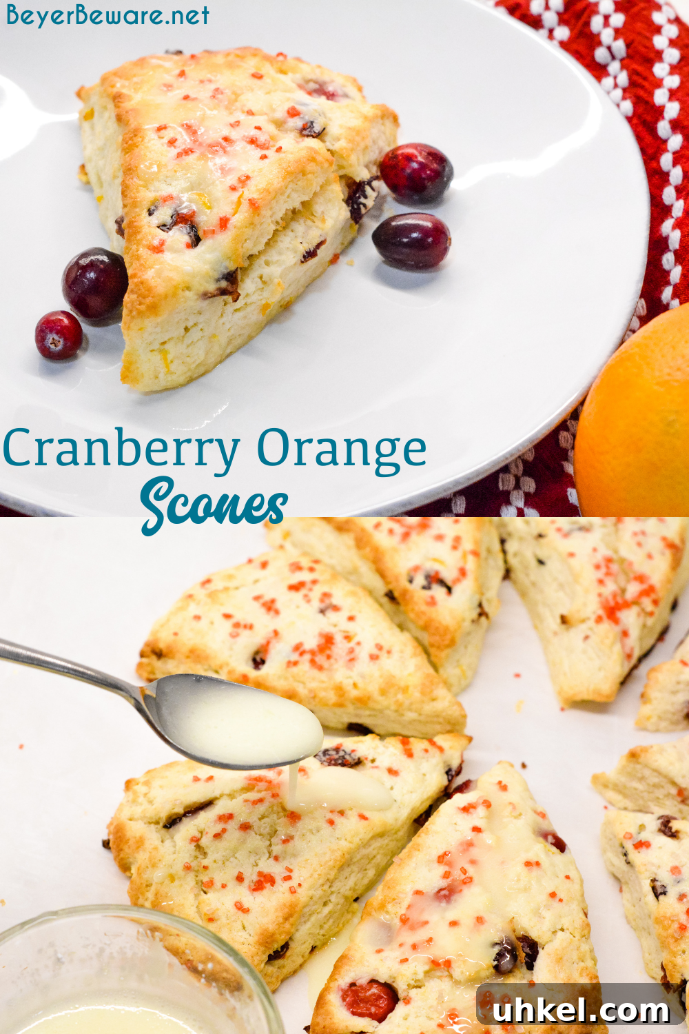 Cranberry Orange Scones Recipe with Zesty Glaze 12 Cranberry orange scones are one of my favorite Starbucks indulgences that I now make at home with combination of fresh oranges, cranberries, and dried cranberries.