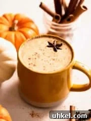 pumpkin chai latte in mug with star anise on top