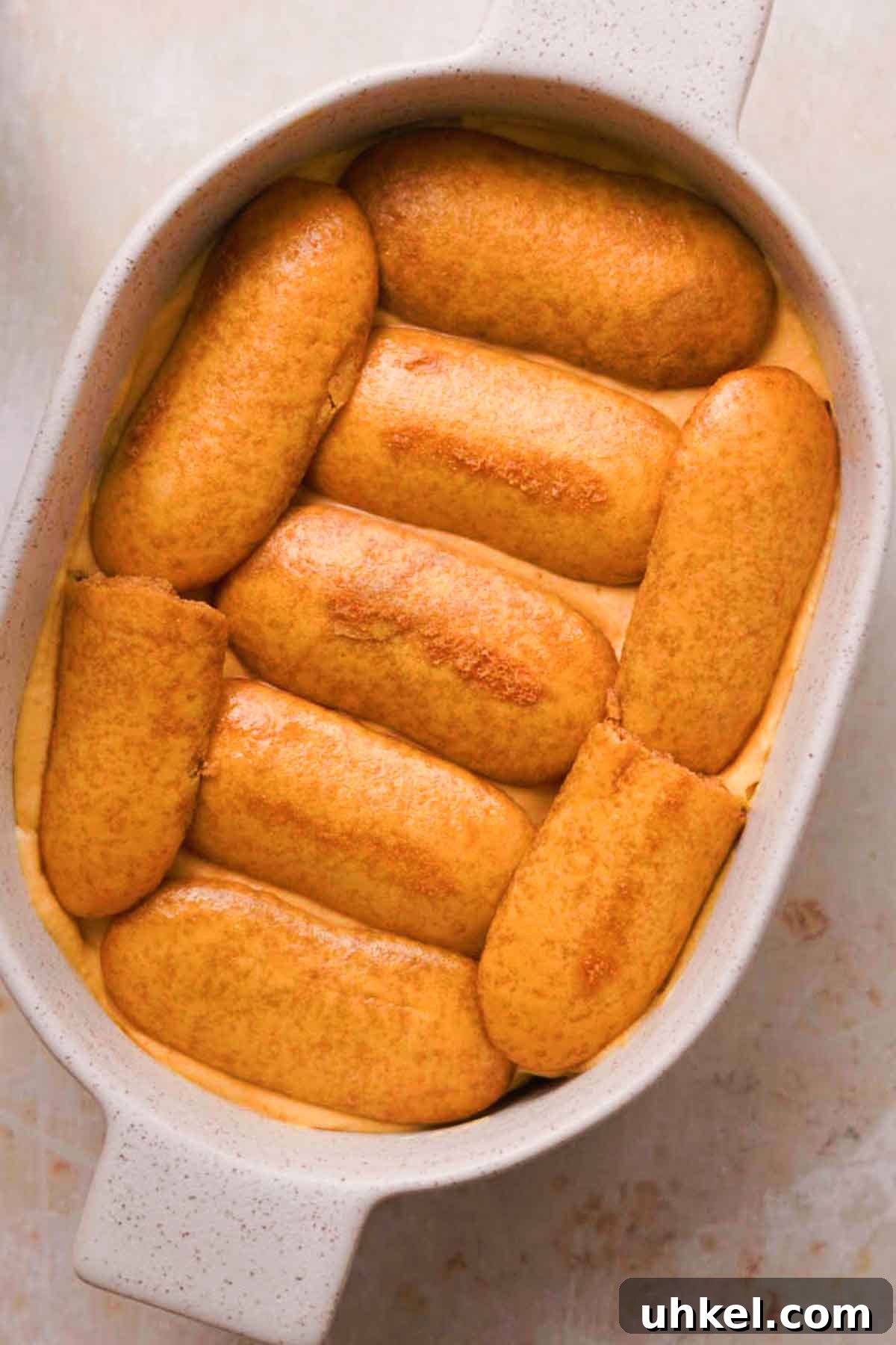 Pumpkin Tiramisu Recipe: Creamy Autumn Dessert with Mascarpone 10 layering lady fingers