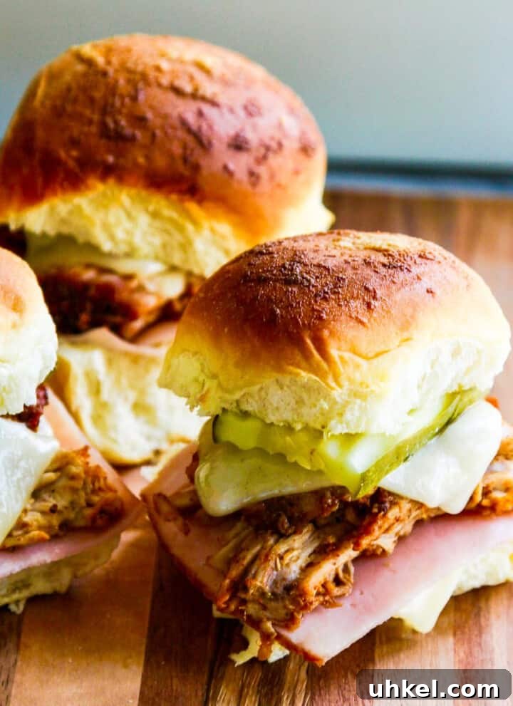 Pulled pork sliders on Hawaiian buns