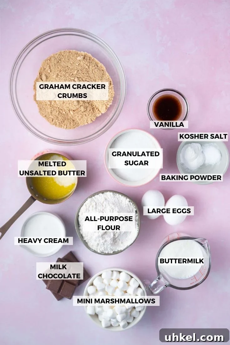 ingredients for s'mores cake