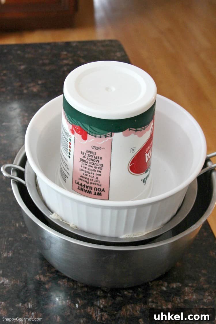 How to strain ricotta cheese to thicken bowl over ricotta cheese draining