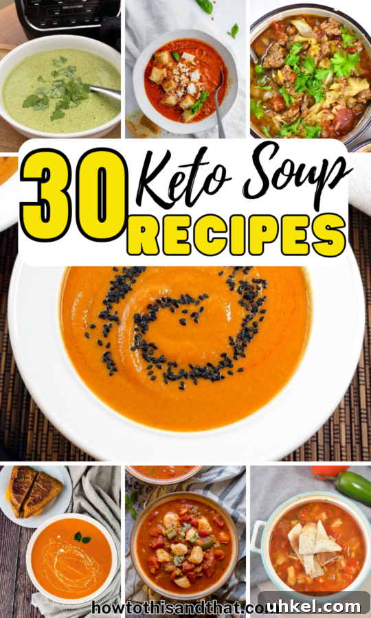 30 Comforting Keto Soup Recipes for Low-Carb Meals 34 Roundup Image for Keto Soup Recipes