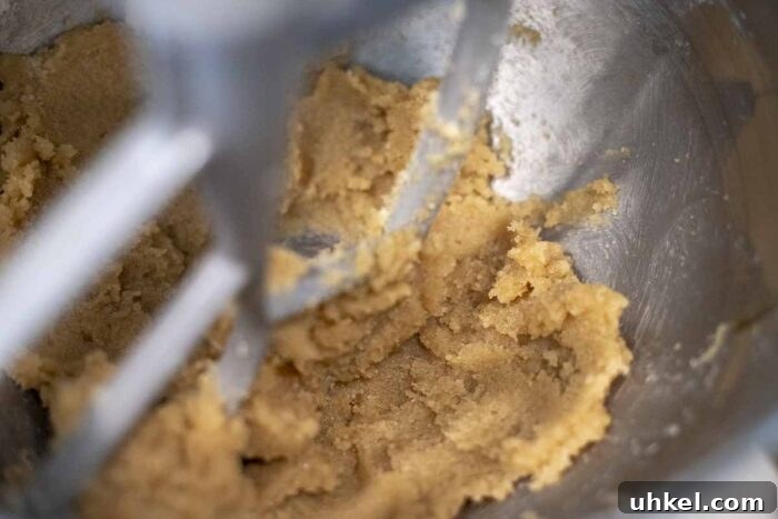 Creaming butter and sugar together.