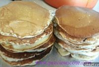 Fluffy Coconut Pancakes with Toasted Coconut Topping