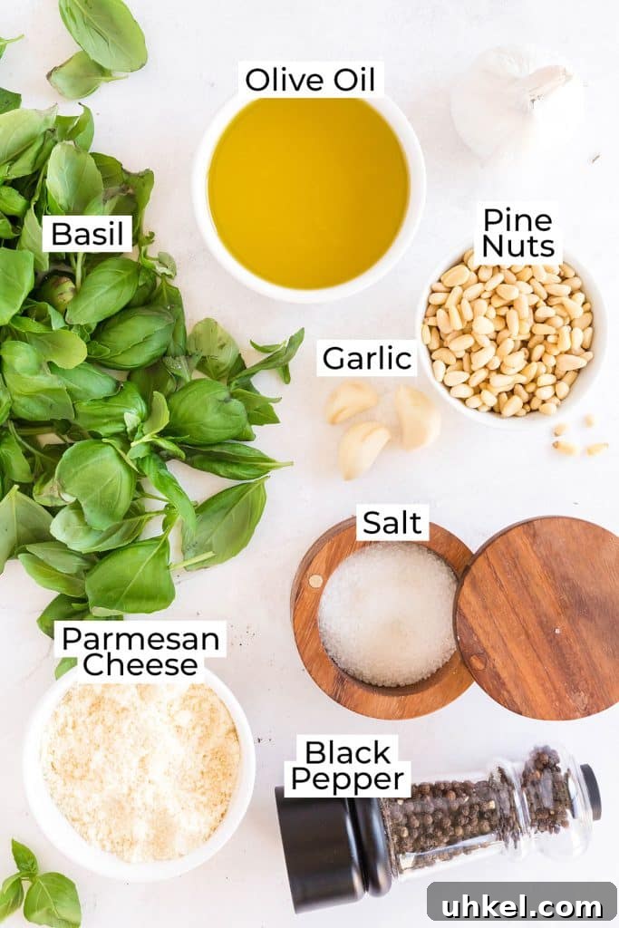 Classic Basil Pesto Recipe: Fresh, Vibrant Sauce for Pasta & More 4 ingredients to make homemade basil pesto