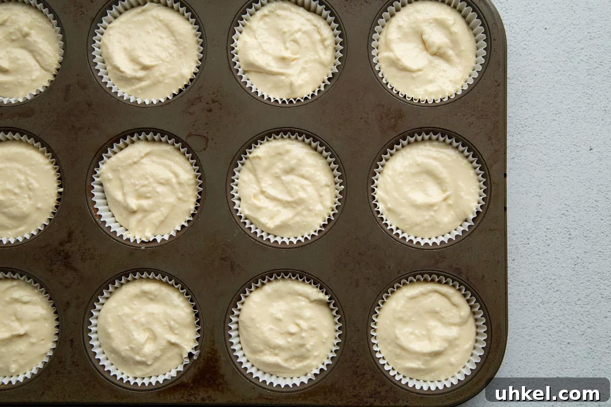 Mini Cherry Cheesecake Bites: Perfect Party Dessert Recipe 6 cream cheese mixture in cupcake liners in a 12-cup muffin tin.