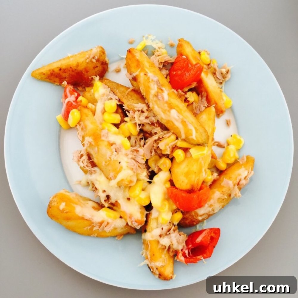 30-Minute Family Dinner Recipes Your Whole Family Will Love 15 potato wedge melt with tuna, sweetcorn and chargrilled peppers covered in melted cheddar cheese