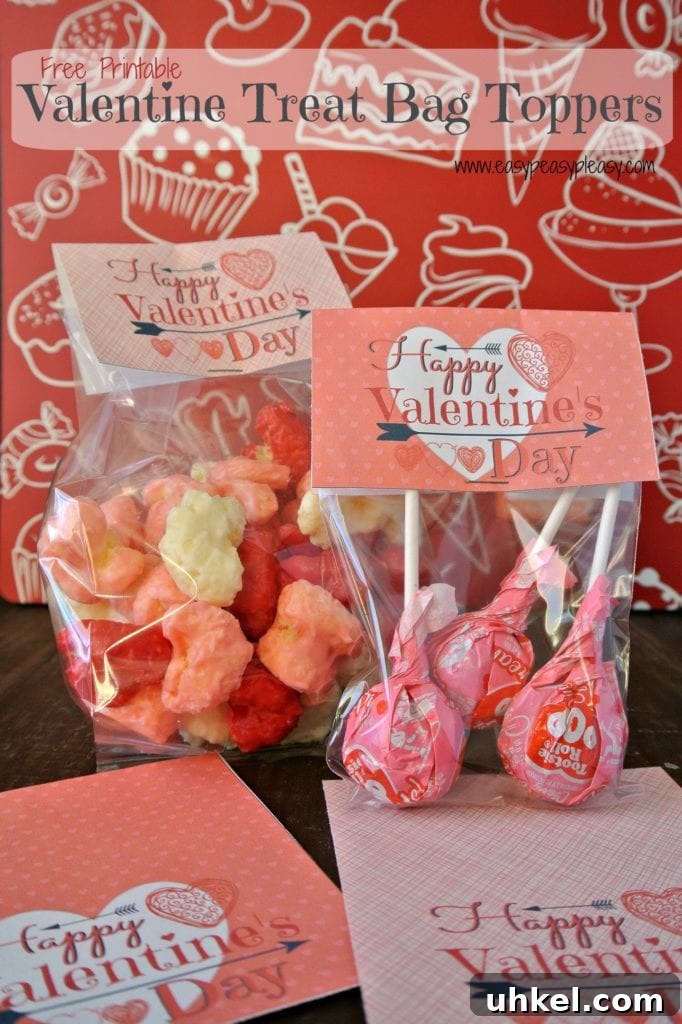 Printable Valentine Treat Bag Toppers – Free Templates to Download 2 Print these free Valentine Treat Bag Toppers to make your own party favor bags.