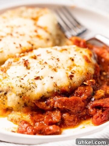 two stuffed sausages on plate with tomato sauce on the side