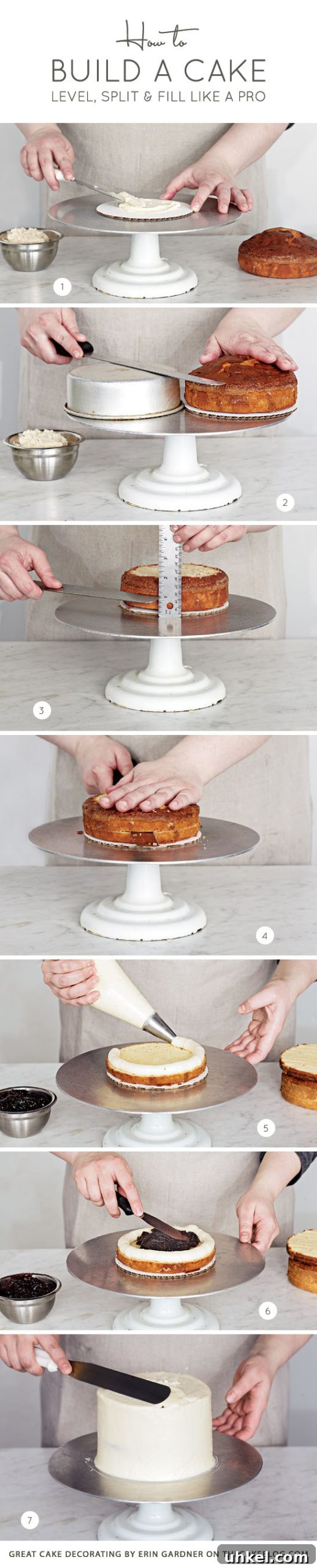How to Build a Cake | level, split and fill like a pro | Great Cake Decorating by Erin Gardner