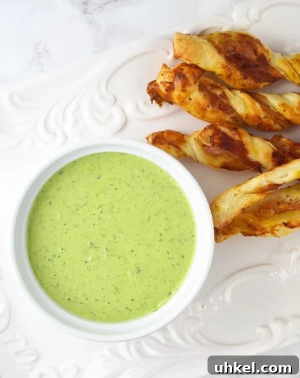Sour Cream Pesto Dip with Prosciutto Dippers Sour cream pesto dip with prosciutto dippers