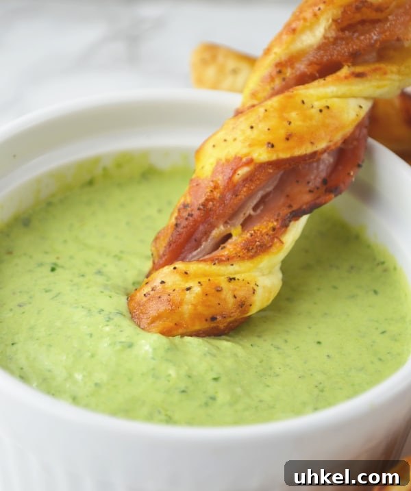 Prosciutto dippers with sour cream pesto dip Prosciutto dippers with sour cream pesto dip