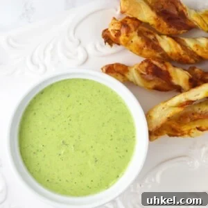 Sour Cream Pesto Dip with Prosciutto Dippers