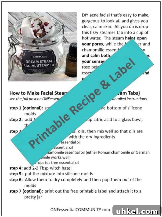 Final facial steamer tabs