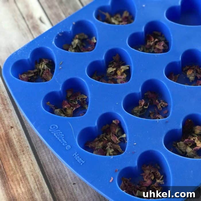 DIY facial steamer tabs with rose petals