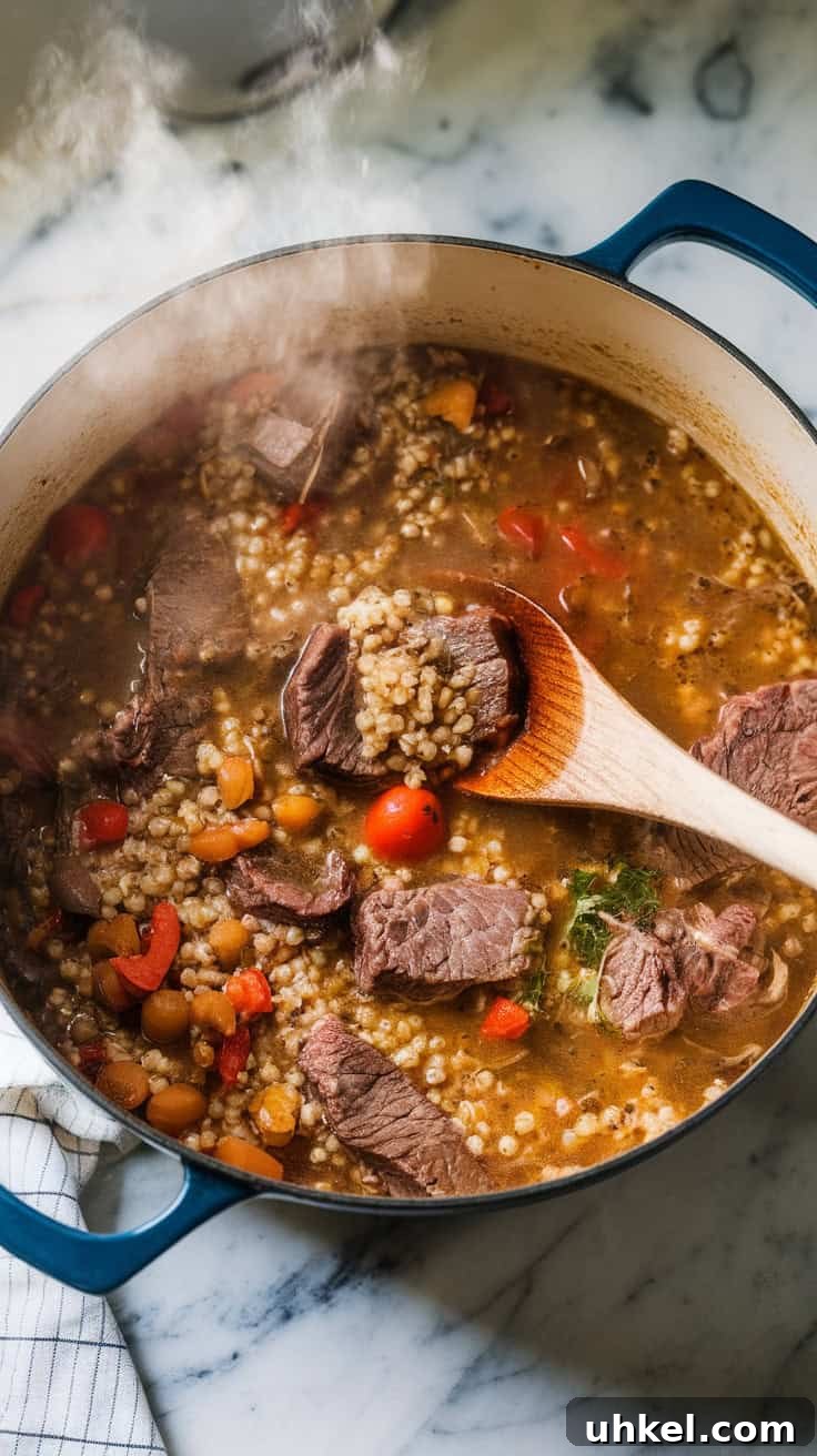 Hearty Beef and Barley Stew with Vegetables and Herbs 4 Beef and Barley Stew