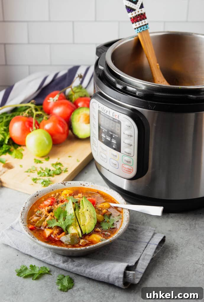 Instant Pot Stuffed Pepper Soup Recipe for Busy Weeknights 9 Instant Pot stuffed peppers soup in bowl